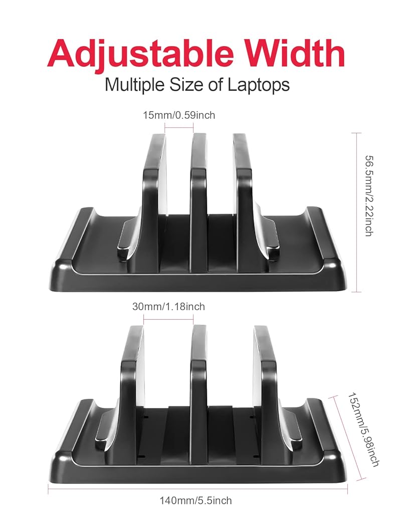 ZORBES® Laptop Stand for 17.3in Vertical MacBook Pro Desktop Organizer Dual Slot MacBook/Chromebook/Surface/Dell/Pad 3PCS ZORBES® Laptop Stand for 17.3in Vertical MacBook Pro Desktop Organizer Dual Slot MacBook/Chromebook/Surface/Dell/Pad 3PCS